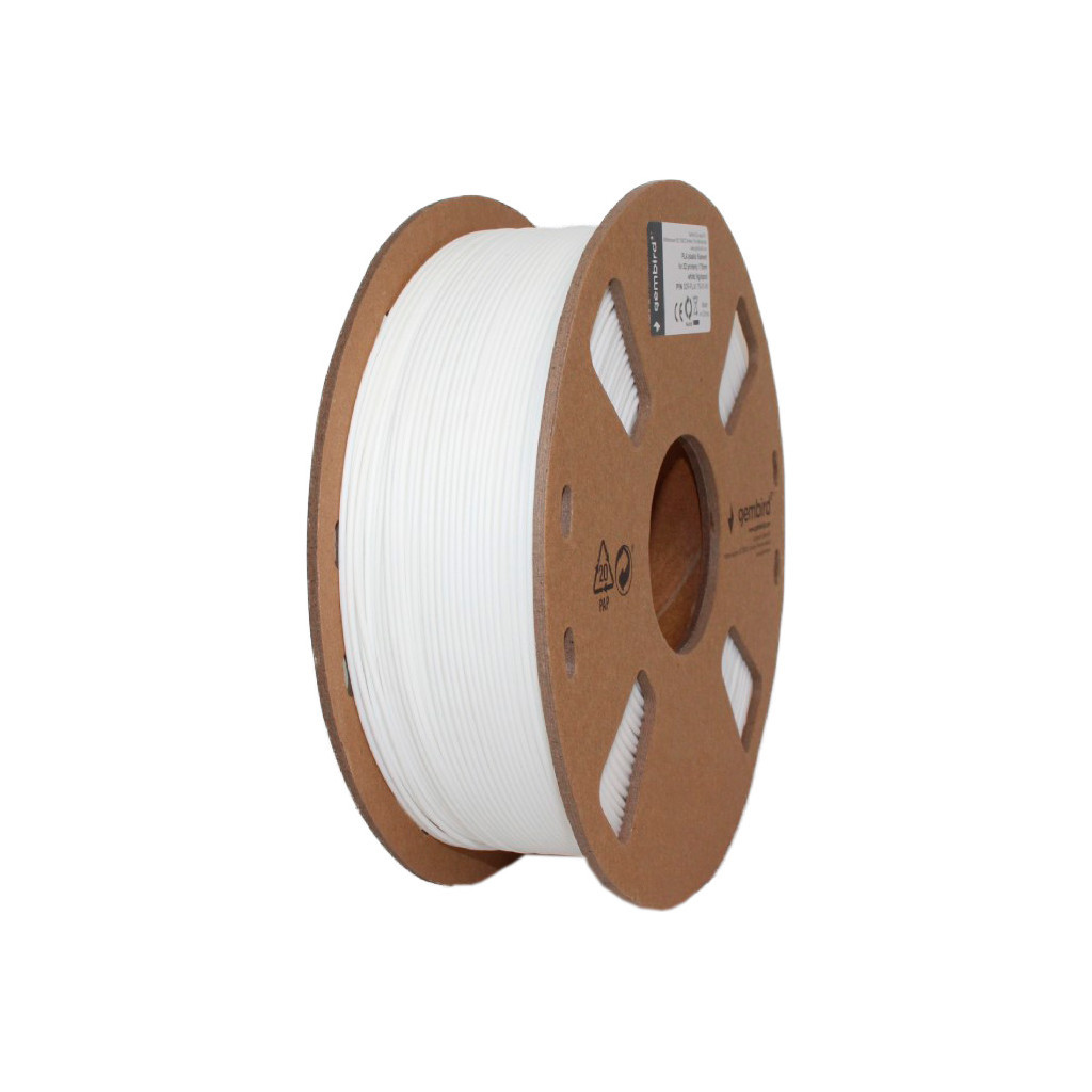 Пластик для 3D-принтера Gembird PLA, 1.75 мм, 1кг, white (3DP-PLA1.75-01-W) Пластик для 3D-принтера Gembird PLA, 1.75 мм, 1кг, white (3DP-PLA1.75-01-W)