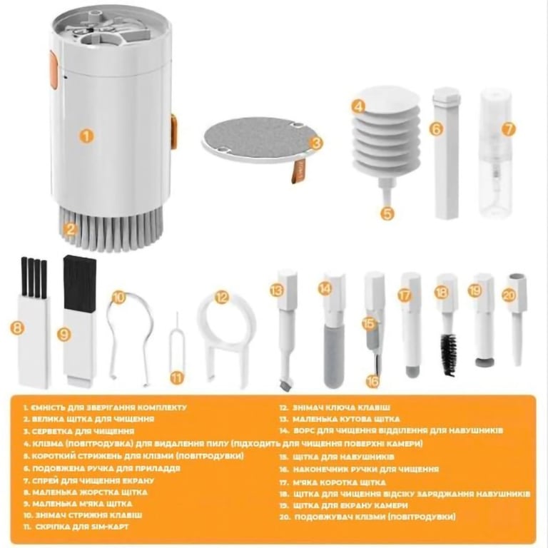 Універсальний чистячий набір XoKo Multifinctional Cleaning set 20 in 1 (XK-CS1000) - фото 4