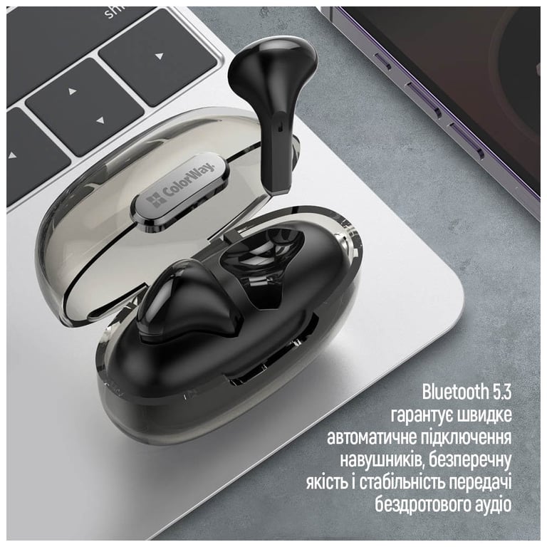 Навушники ColorWay Slim TWS-2 Earbuds Black (CW-TWS2BK) - фото 12