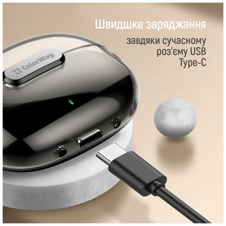 Навушники ColorWay Slim TWS-2 Earbuds Black (CW-TWS2BK) - фото 8