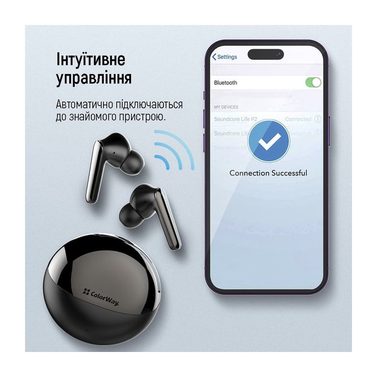 Навушники ColorWay TWS-3 Earbuds Black (CW-TWS3BK) - фото 10