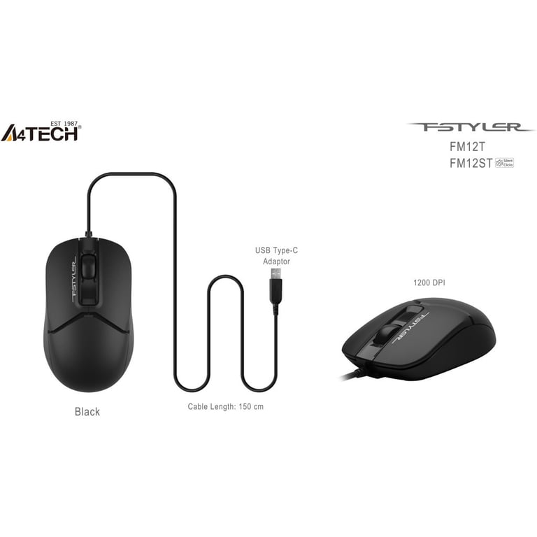 Мишка A4Tech FM12ST USB Black (4711421990271) - фото 9