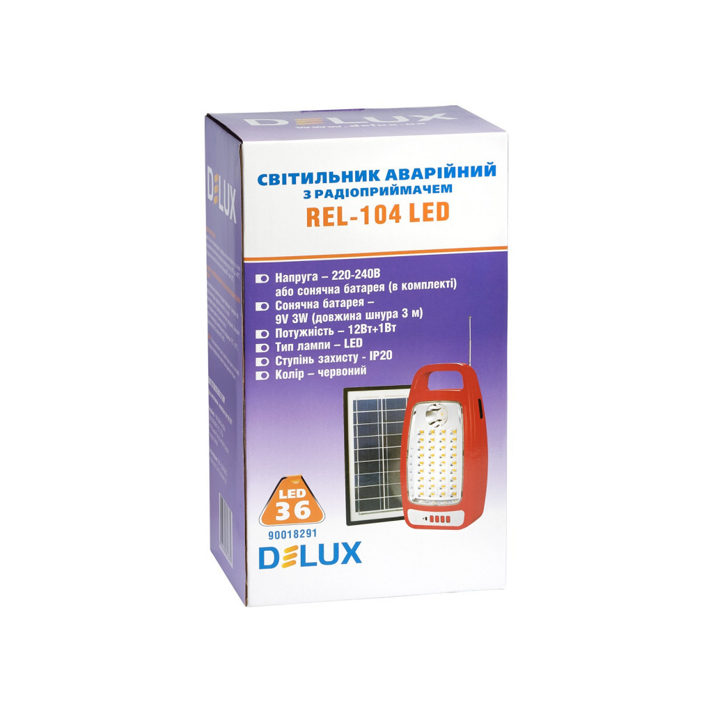 Ліхтар Delux REL-104 (6V4,5Ah) 36 LED 12W+1W (90018291) - фото 4 Ліхтар Delux REL-104 (6V4,5Ah) 36 LED 12W+1W (90018291) - фото 4