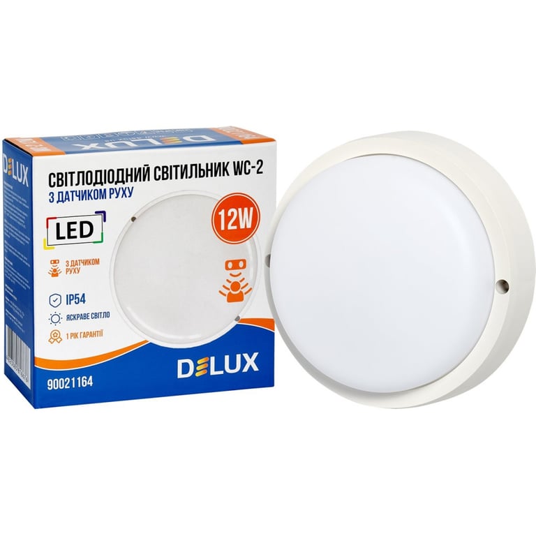 Світильник Delux WC-2 12 Вт 5000K IP54 з датчиком руху (90021164) - фото 2
