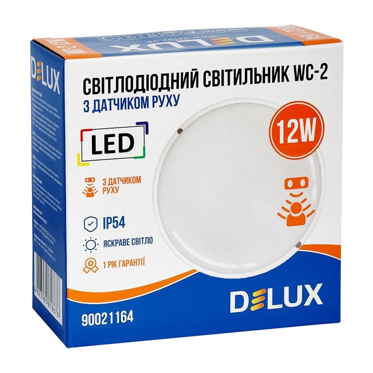 Світильник Delux WC-2 12 Вт 5000K IP54 з датчиком руху (90021164) - фото 4