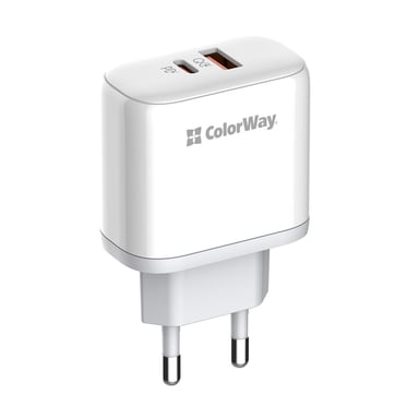 Зарядний пристрій ColorWay Power Delivery Port PPS USB (Type-C PD+ USB QC3.0) (45W) white (CW-CHS042PD-WT) - фото 1