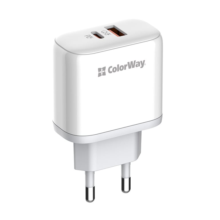 Зарядний пристрій ColorWay Power Delivery Port PPS USB (Type-C PD+ USB QC3.0) (45W) white (CW-CHS042PD-WT) - фото 1