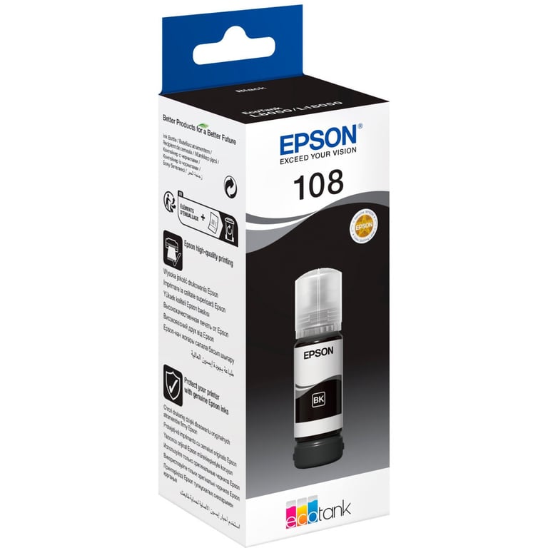 Контейнер з чорнилом Epson 108 EcoTank L8050/L18050 black (C13T09C14A) - фото 1