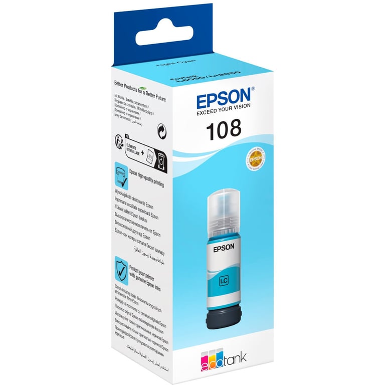 Контейнер з чорнилом Epson 108 EcoTank L8050/L18050 light cyan (C13T09C54A) - фото 1
