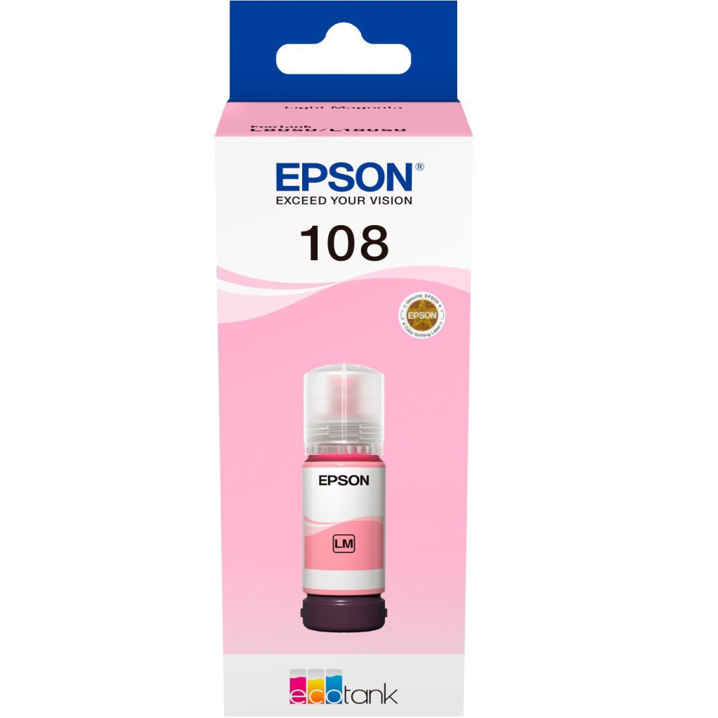 Контейнер з чорнилом Epson 108 EcoTank L8050/L18050 light magenta (C13T09C64A) - фото 2 Контейнер з чорнилом Epson 108 EcoTank L8050/L18050 light magenta (C13T09C64A) - фото 2