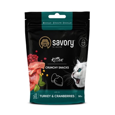 Ласощі для котів Savory для здорового росту кошенят, індичка з журавлиною 50 г (4820232631393) - фото 1