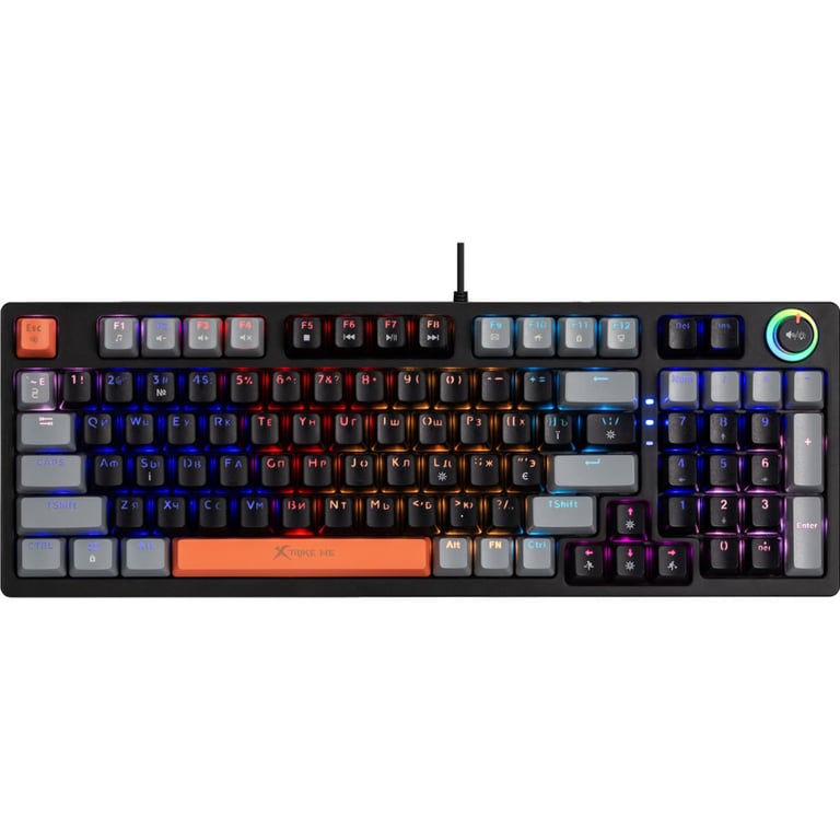 Клавіатура Xtrike ME GK-987 RGB Mechanical USB UA Black/Grey (GK-987GGRUA) - фото 1
