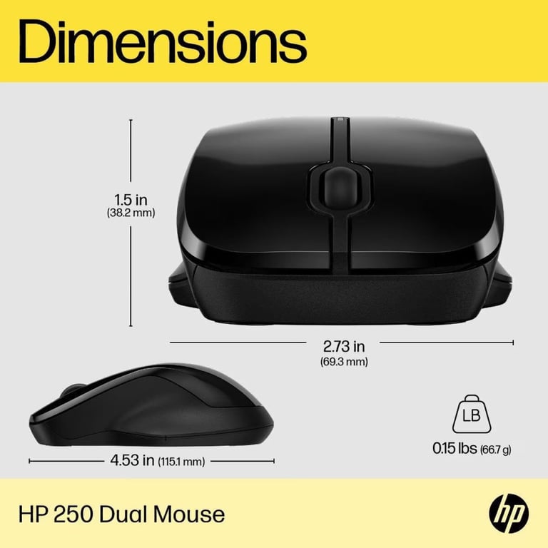 Мишка HP 250 Dual Wireless/Bluetooth Black (6V2J7AA) - фото 5