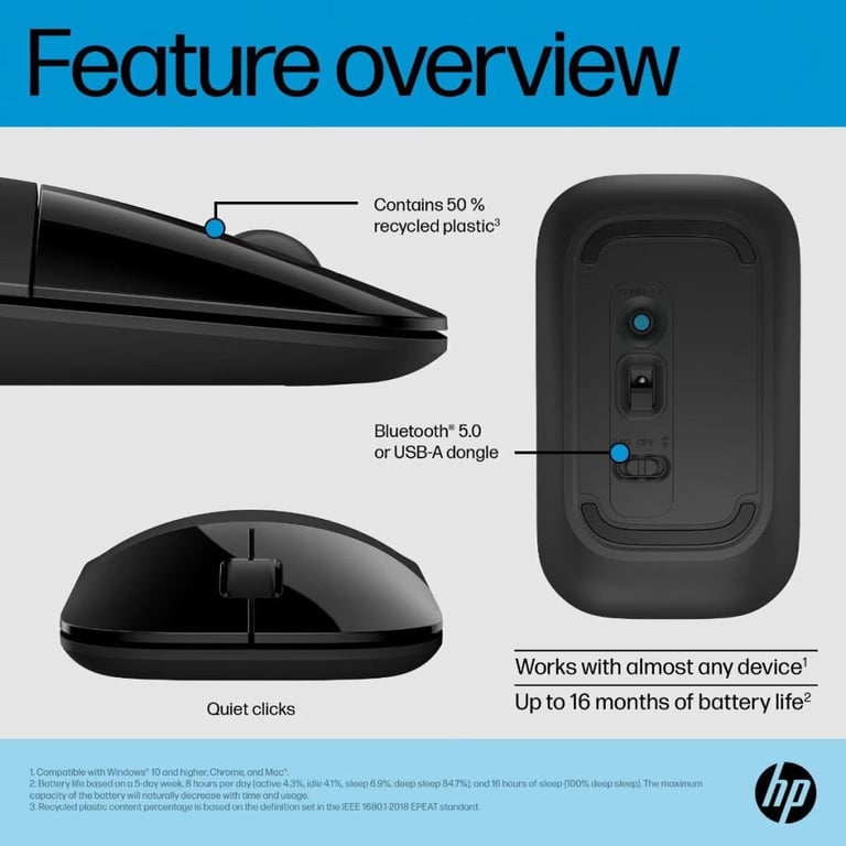Мишка HP Z3700 Dual Wireless/Bluetooth Silver (758A9AA) - фото 7