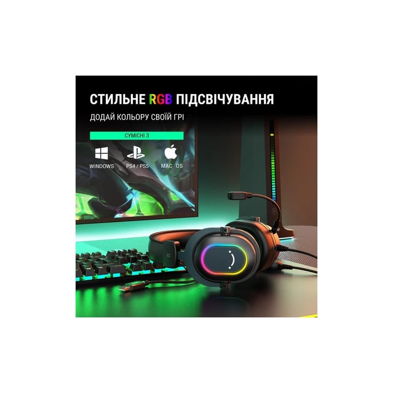 Навушники Fifine H6 RGB 7.1 Black (H6) - фото 12