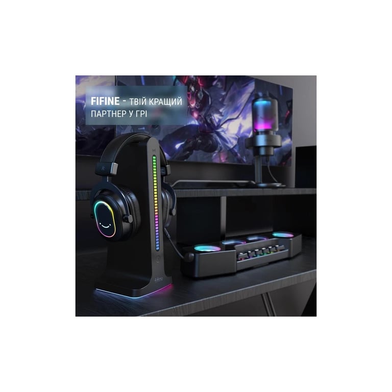 Навушники Fifine H6 RGB 7.1 Black (H6) - фото 2