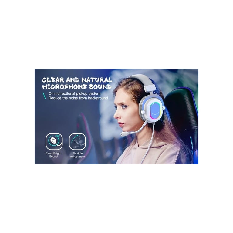 Навушники Fifine H6 RGB 7.1 White (H6W) - фото 12