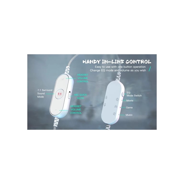 Навушники Fifine H6 RGB 7.1 White (H6W) - фото 4