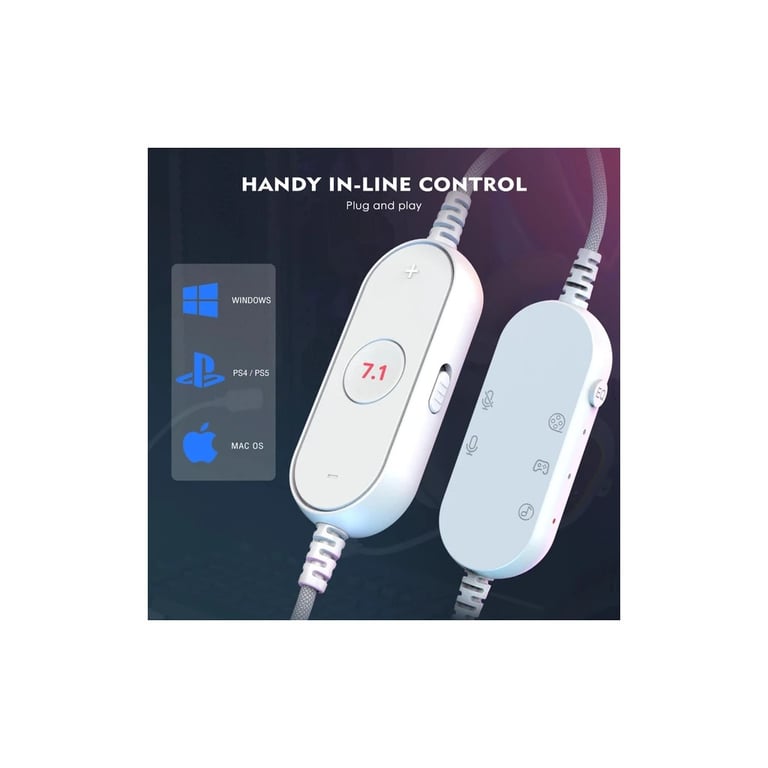 Навушники Fifine H6 RGB 7.1 White (H6W) - фото 6