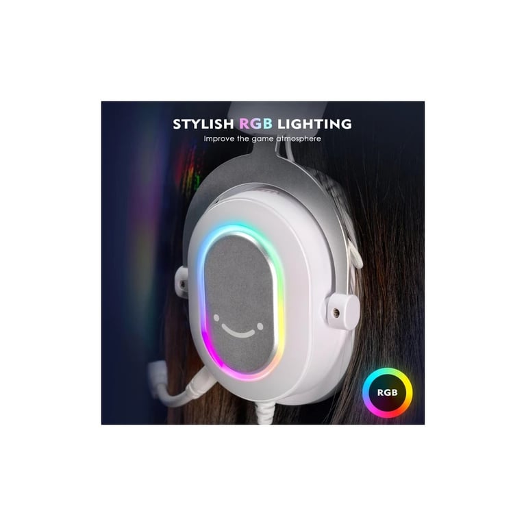 Навушники Fifine H6 RGB 7.1 White (H6W) - фото 10