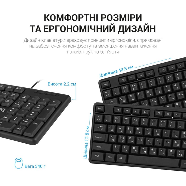 Клавіатура OfficePro SK166 USB Black (SK166) - фото 5