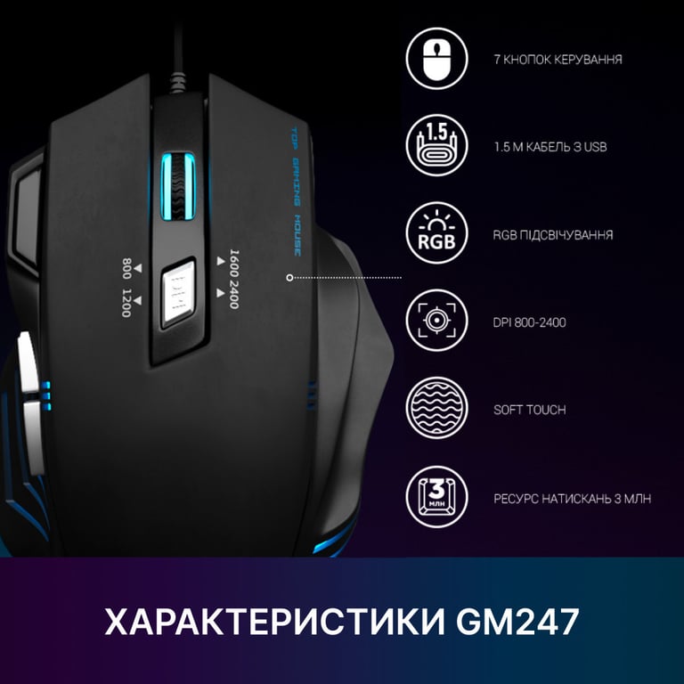 Мишка GamePro GM247 Storm USB Black (GM247) - фото 11