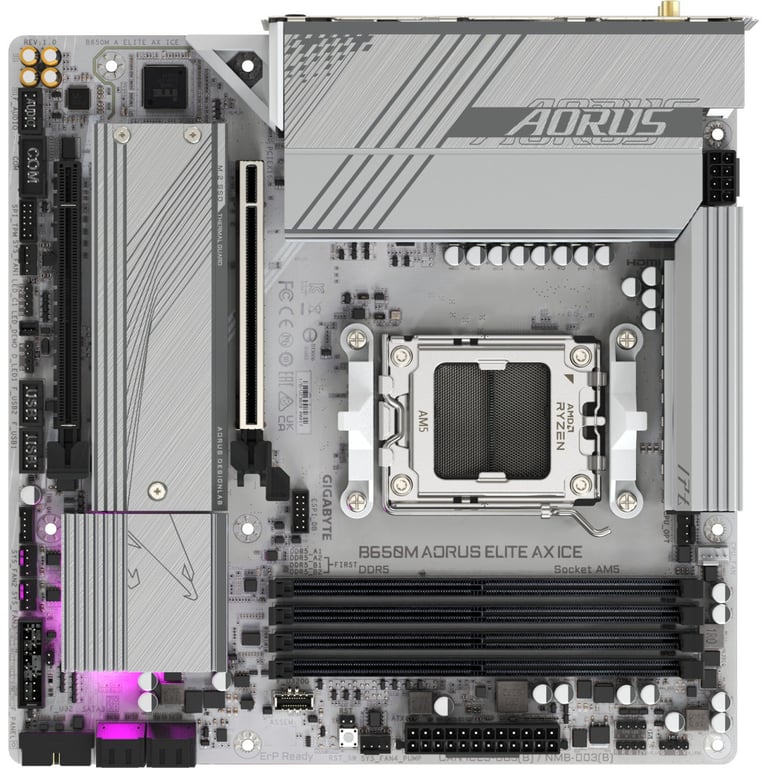 Материнська плата GIGABYTE B650M AORUS ELITE AX ICE (B650M A ELITE AX ICE) - фото 4