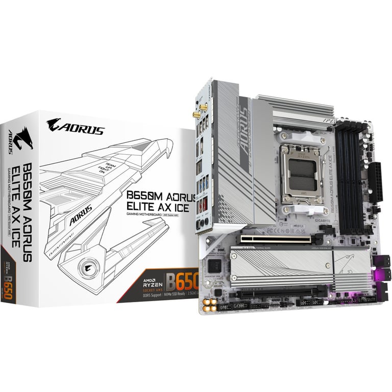 Материнська плата GIGABYTE B650M AORUS ELITE AX ICE (B650M A ELITE AX ICE) - фото 6