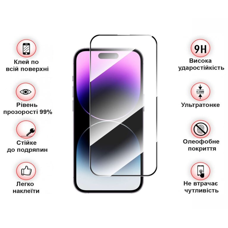 Скло захисне BeCover Apple iPhone 15 Pro Black (710593) - фото 3