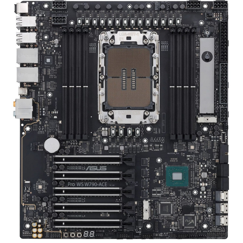Серверна материнська плата ASUS PRO WS W790-ACE s4677 W790 8xDDR5 M.2 CEB (90MB1C70-M0EAY0) - фото 3 Серверна материнська плата ASUS PRO WS W790-ACE s4677 W790 8xDDR5 M.2 CEB (90MB1C70-M0EAY0) - фото 3