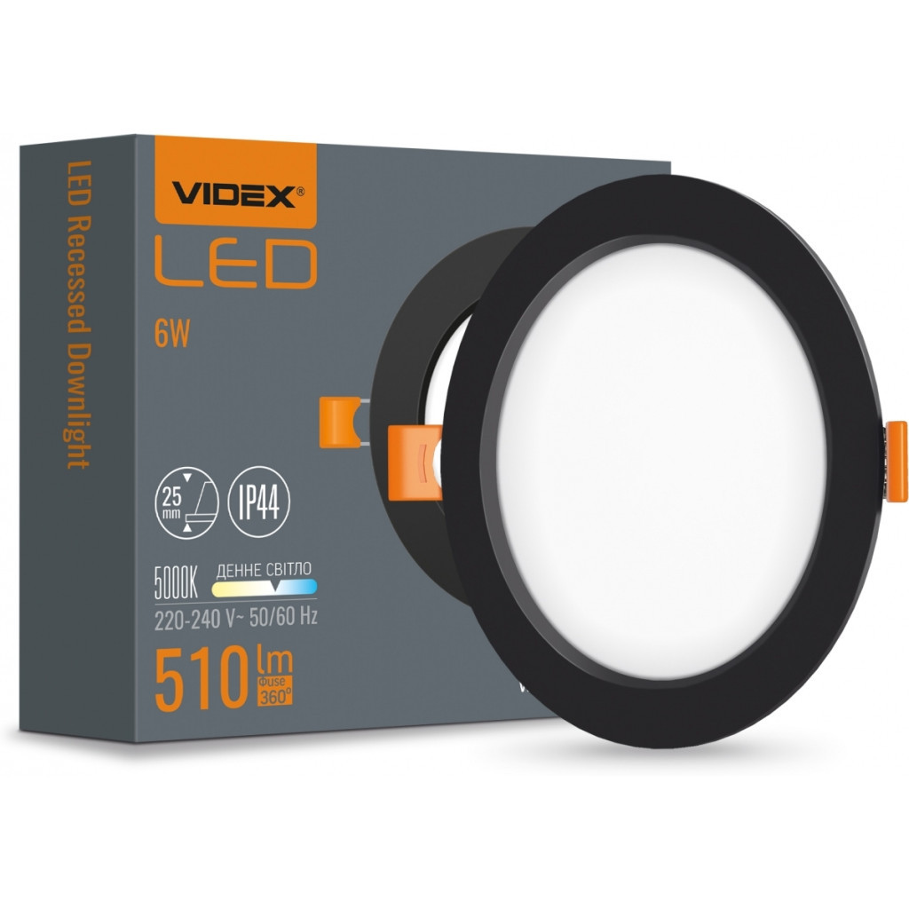 Світильник Videx 6W 5000K Black (VL-DLBR-065B) - фото 3 Світильник Videx 6W 5000K Black (VL-DLBR-065B) - фото 3