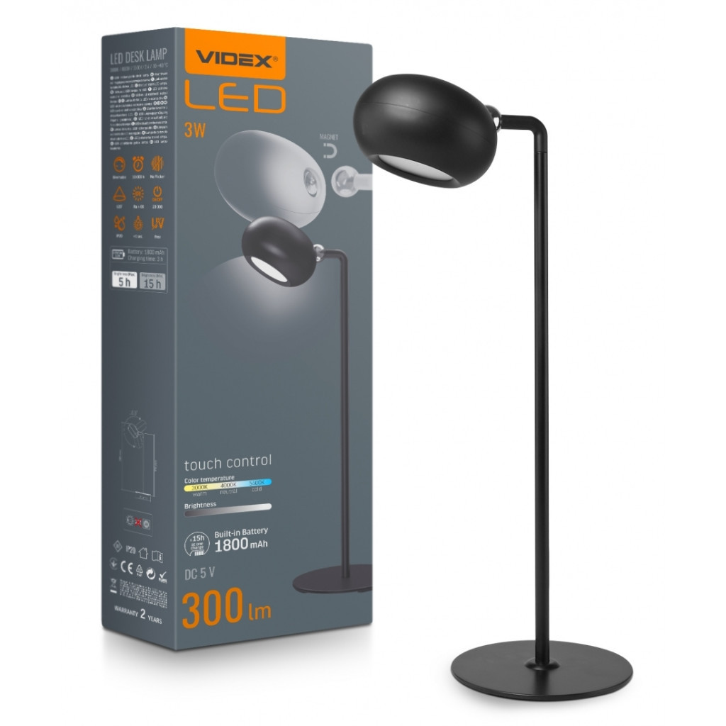 Настільна лампа Videx TF18B 3W 3000-5500K (VLE-TF18B) - фото 9 Настільна лампа Videx TF18B 3W 3000-5500K (VLE-TF18B) - фото 9