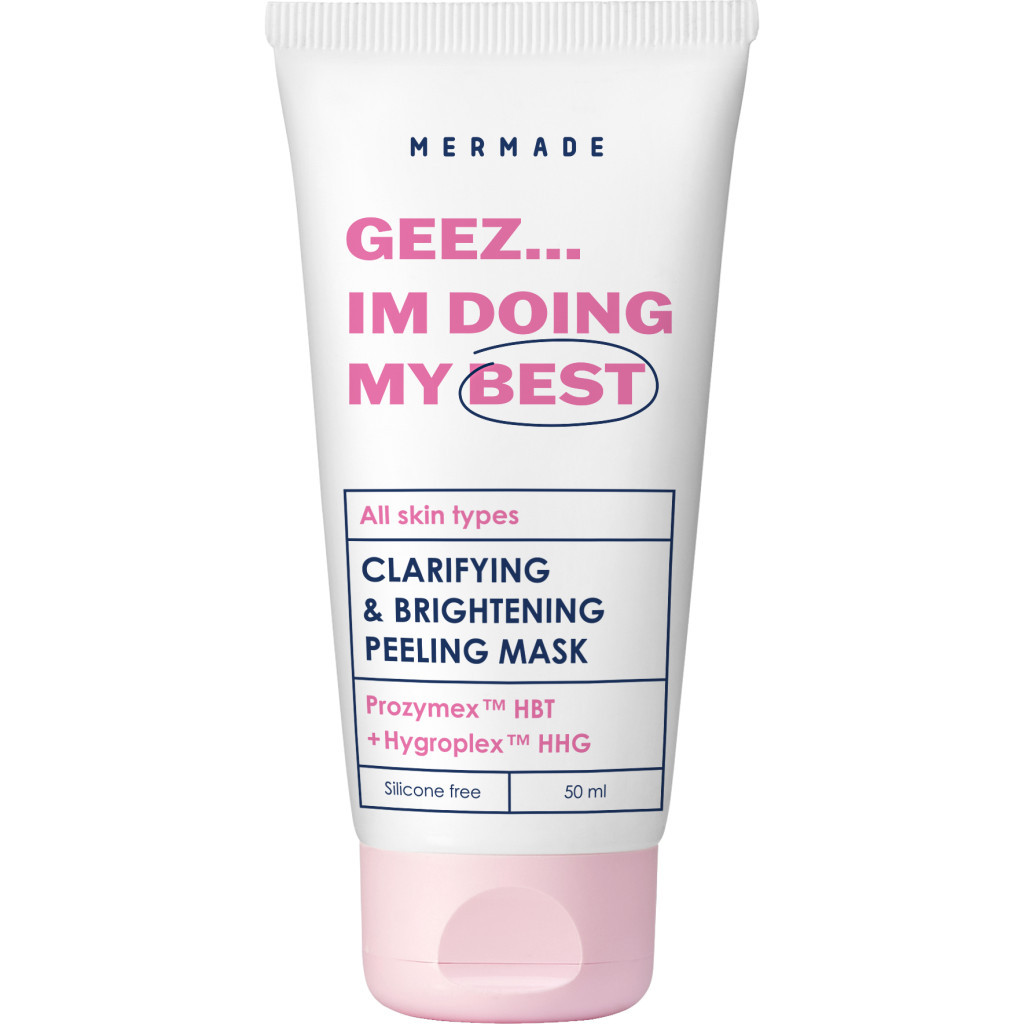 Маска для обличчя Mermade Geez... Im Doing My Best Prozymex HBT & Hygroplex HHG Clarifying & Brightening Mask 50 мл (4823122900159) - фото 1 Маска для обличчя Mermade Geez... Im Doing My Best Prozymex HBT & Hygroplex HHG Clarifying & Brightening Mask 50 мл (4823122900159) - фото 1