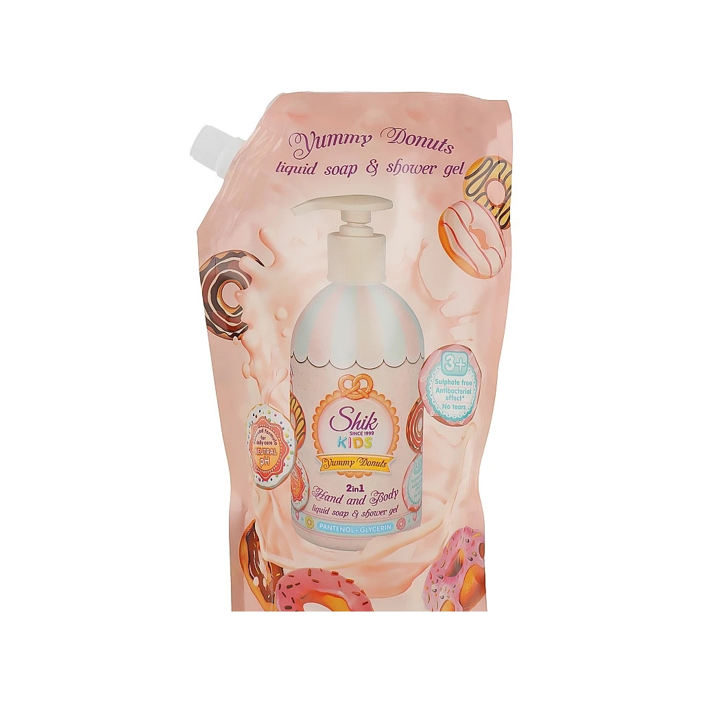 Дитяче мило Shik kids Yummy Donuts дой-пак 500 мл (4823107601798) - фото 1 Дитяче мило Shik kids Yummy Donuts дой-пак 500 мл (4823107601798) - фото 1