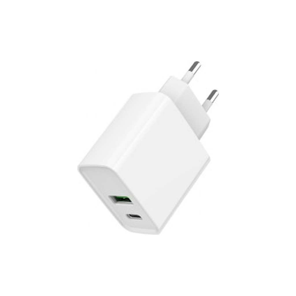 Зарядний пристрій Gembird USB-A + Type-C (PD20W + QC3.0 18W) white (TA-UC-PDQC20-01-W) - фото 1 Зарядний пристрій Gembird USB-A + Type-C (PD20W + QC3.0 18W) white (TA-UC-PDQC20-01-W) - фото 1