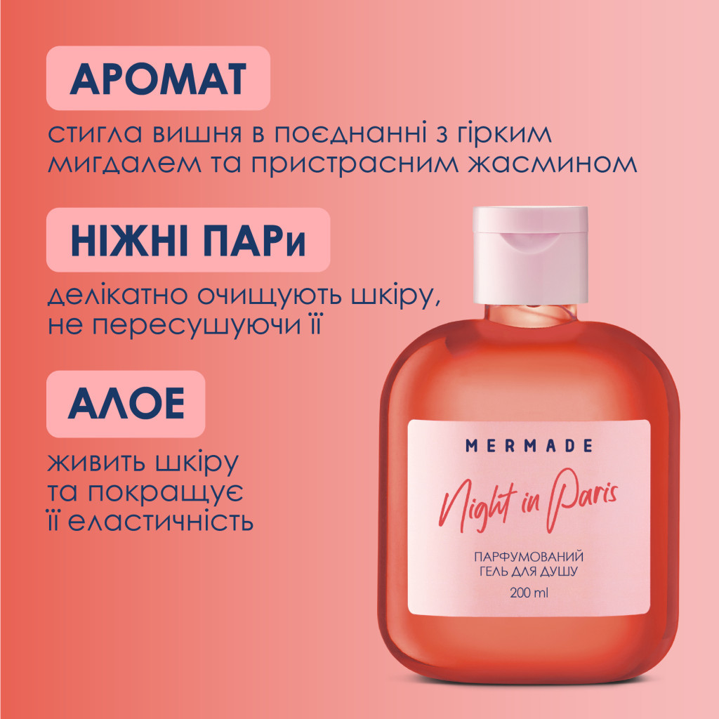 Гель для душу Mermade Night In Paris 200 мл (4820241302604) - фото 3 Гель для душу Mermade Night In Paris 200 мл (4820241302604) - фото 3