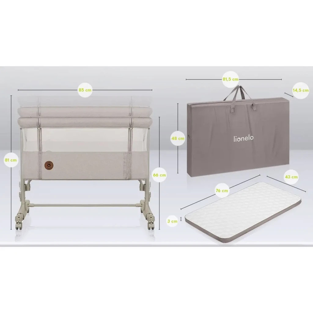 Ліжечко Lionelo приставне Aurora Beige Sand (LO-AURORA BEIGE SAND) - фото 6 Ліжечко Lionelo приставне Aurora Beige Sand (LO-AURORA BEIGE SAND) - фото 6
