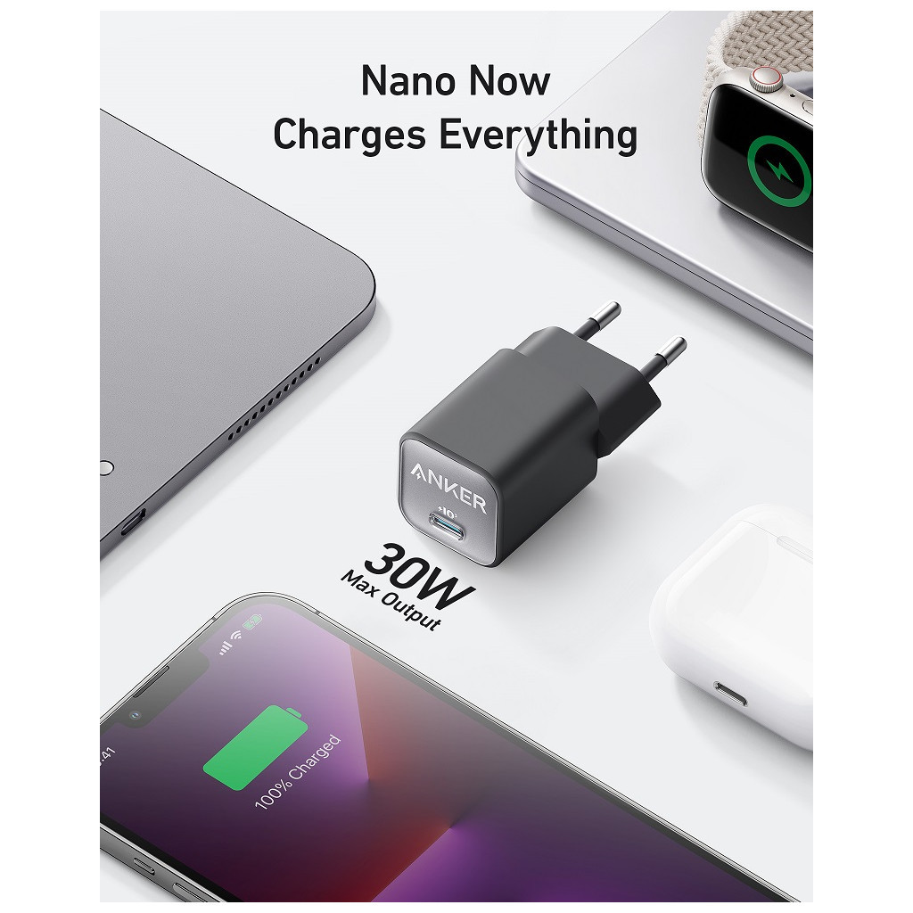 Зарядний пристрій Anker PowerPort 511 Nano III - 30W USB-C White (A2147G21) - фото 2 Зарядний пристрій Anker PowerPort 511 Nano III - 30W USB-C White (A2147G21) - фото 2