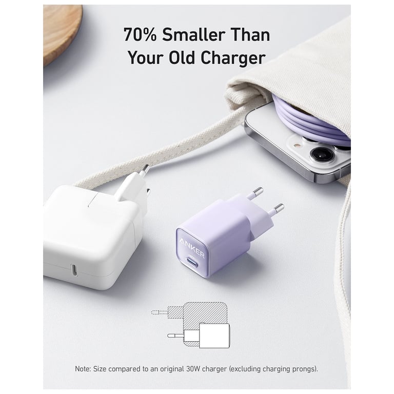 Зарядний пристрій Anker PowerPort 511 Nano III - 30W USB-C White (A2147G21) - фото 4