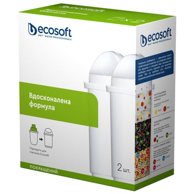 Картридж для фільтра глечика Ecosoft К-т Картриджів для глечиків покращений (2 шт) (4820056800692) - фото 1