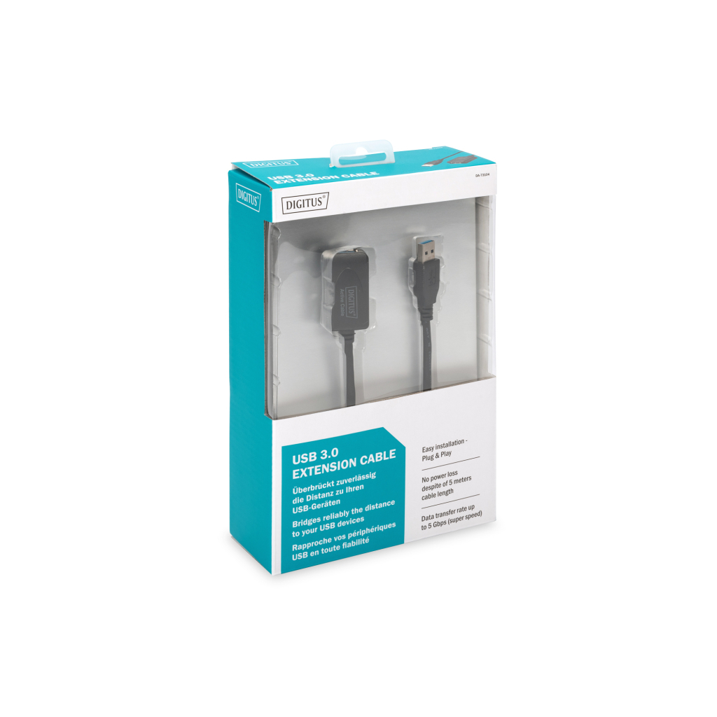 Дата кабель USB 3.0 AM/AF 5.0m Active Cable Digitus (DA-73104) - фото 5 Дата кабель USB 3.0 AM/AF 5.0m Active Cable Digitus (DA-73104) - фото 5