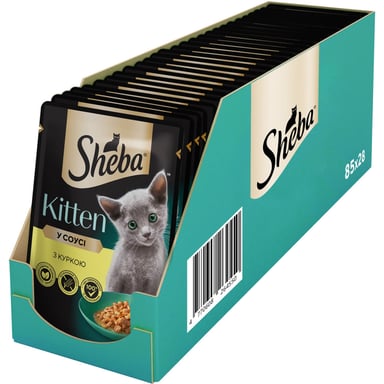 Вологий корм для кішок Sheba з куркою в соусі для кошенят 85 г (4770608264567) - фото 1