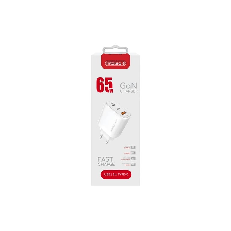 Зарядний пристрій Intaleo 65W GAN 2USB-C PD+USB-A QC 3.0 white (1283126559525) - фото 7