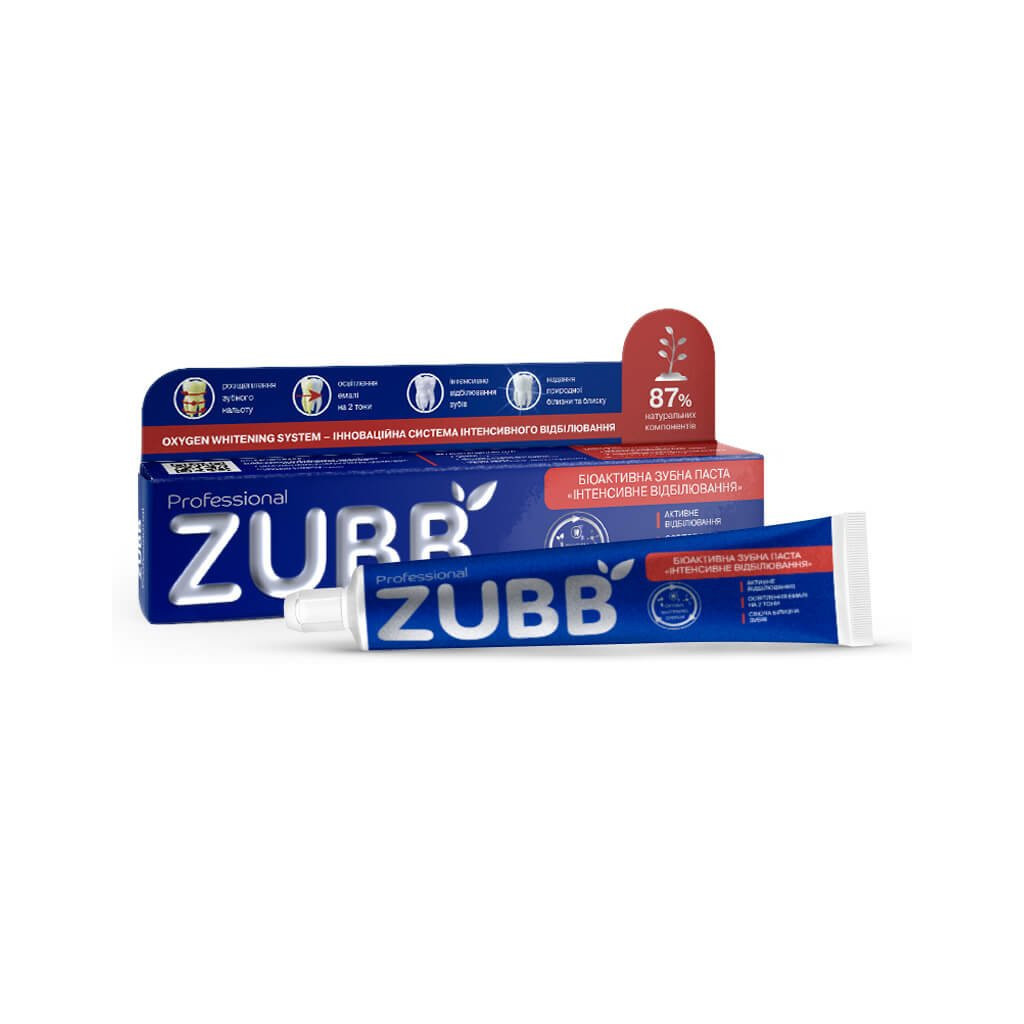 Зубна паста Zubb Інтенсивне відбілювання 90 г (4820206210074) - фото 1