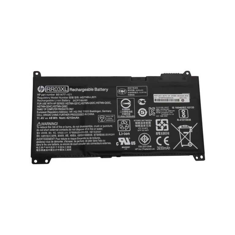 Акумулятор до ноутбука HP ProBook 450 G4 RR03XL, 48Wh (4212mAh), 3cell, 11.4V, Li-ion (A47867) - фото 1