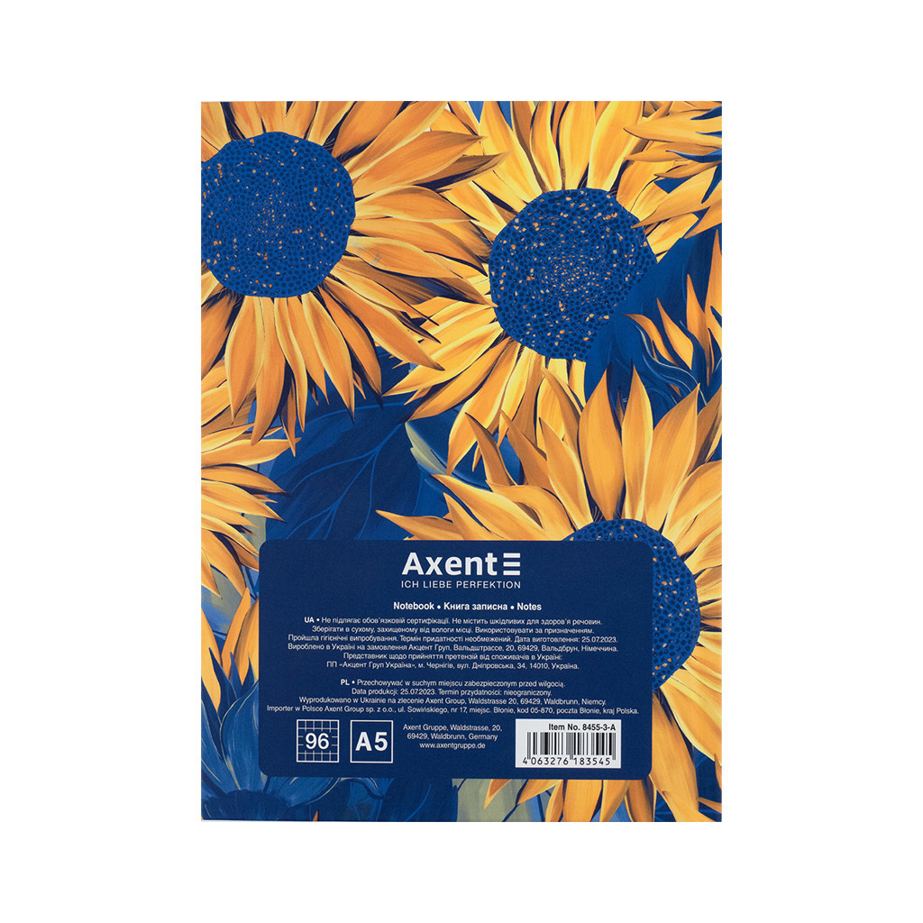 Книга записна Axent UA Ї А5 клітинка тверда обкладинка 96 аркушів (8455-3-A) - фото 5 Книга записна Axent UA Ї А5 клітинка тверда обкладинка 96 аркушів (8455-3-A) - фото 5