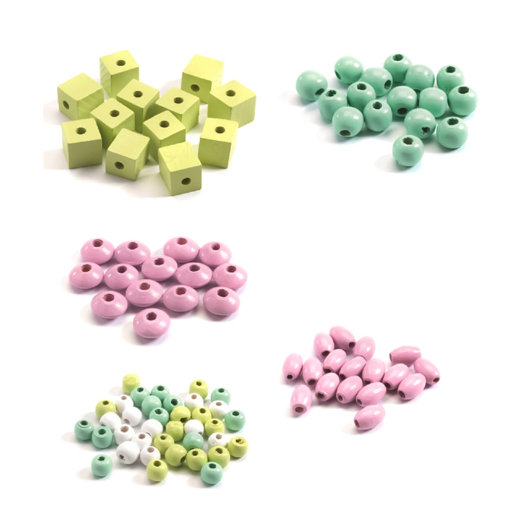 Набір для творчості Djeco з дерев'яними бусинами Квіти (DJ09808) - фото 1