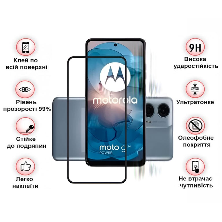 Скло захисне BeCover Motorola Moto G24/G24 Power Black (710716) - фото 3