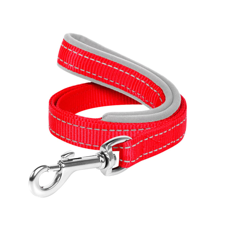 Повідець для собак Dog Extreme з нейлону з прогумованою ручкою Ш 20 мм Д 122 см червоний (43153) - фото 2