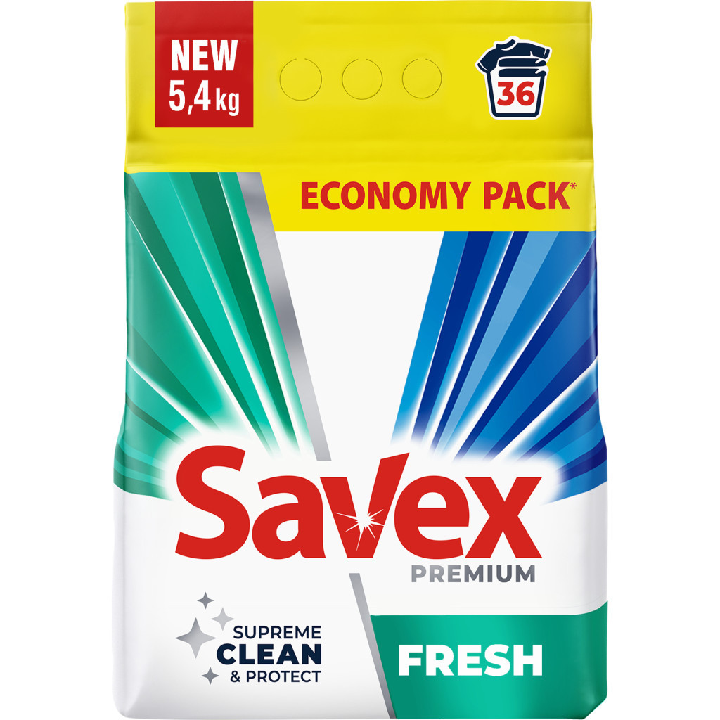 Пральний порошок Savex Premium Fresh 5.4 кг (3800024047954) - фото 1